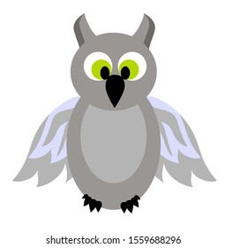 Owl vector illustration isolated on white background.