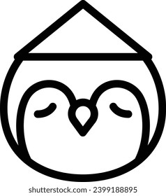 ilustración vectorial de búho aislada en un fondo transparente. iconos vectoriales de trazo para el concepto o gráficos web.