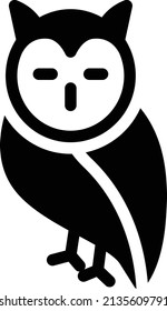 owl Vector illustration on a transparent background. Premium quality symbols. Glyphs  vector icon for concept and graphic design.