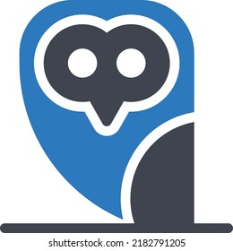 Eule, Vektorgrafik auf transparentem Hintergrund. Hochwertige Symbole. Glyphen Vektorsymbole für Konzept und Grafikdesign. 
