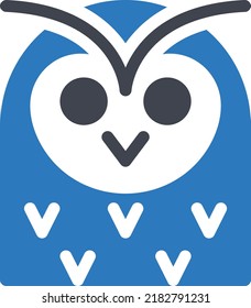 ilustración de owl Vector en un fondo transparente. Símbolos de calidad superior. Iconos vectoriales de glifos para diseño de conceptos y gráficos. 
