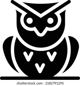 owl  Vector illustration on a transparent background. Premium quality symmbols. Glyphs vector icons for concept and graphic design. 
