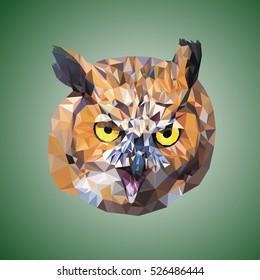 Owl. Vector Illustration. Polygon. Low poly