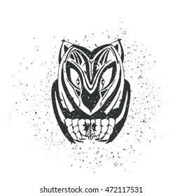 Owl vector illustration. Stylish graphics with a bird