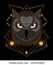 Owl vector. Illustration of owl for t-shirt design printing