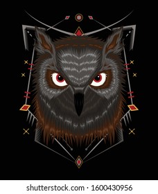 Owl vector. Illustration of owl for t-shirt design printing
