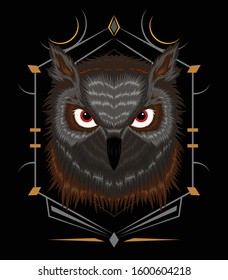 Owl vector. Illustration of owl for t-shirt design printing