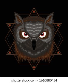 Owl vector. Illustration of owl for t-shirt design printing