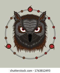 Owl vector. Illustration of owl for t-shirt design printing