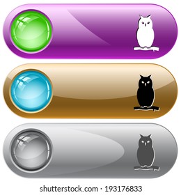 Owl. Vector internet buttons.