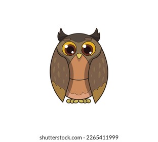 Owl vector isolated color icon. Owl animal vector icon. Owl icon