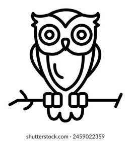 Owl Vector Line Icon Design