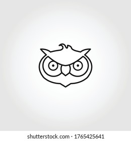 owl vector line icon on white background