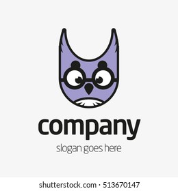 Owl vector logo for business corporate design or learning and education use. Wise logo vector template.