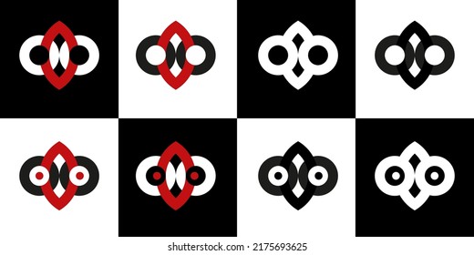 Diseño de logotipo vectorial de búho y diseño de vectores con logotipo de ojos y lentes