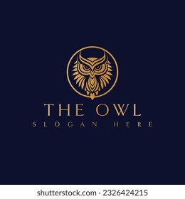 The owl vector logo design. Strong owl logotype. Bird logo template.