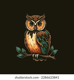 owl vector logo, eps.  10 editables