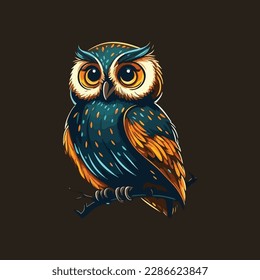 owl vector logo, eps.  10 editables