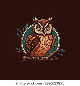 owl vector logo, eps.  10 editables