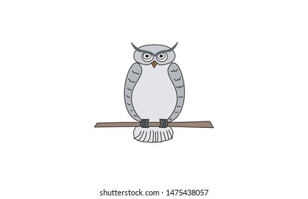 Owl vector logo flyer, book design template