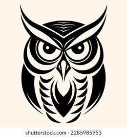 Owl vector for logo or icon,clip art, drawing Elegant minimalist style,abstract style Illustration