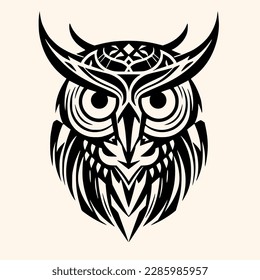 Owl vector for logo or icon,clip art, drawing Elegant minimalist style,abstract style Illustration