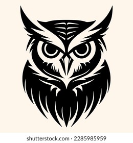 Vector de búho para logotipo o icono, imágenes prediseñadas, dibujo Elegante estilo minimalista, estilo abstracto Ilustración