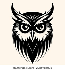 Owl vector for logo or icon,clip art, drawing Elegant minimalist style,abstract style Illustration