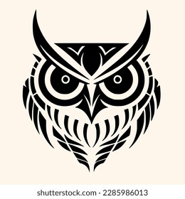 Owl vector for logo or icon,clip art, drawing Elegant minimalist style,abstract style Illustration