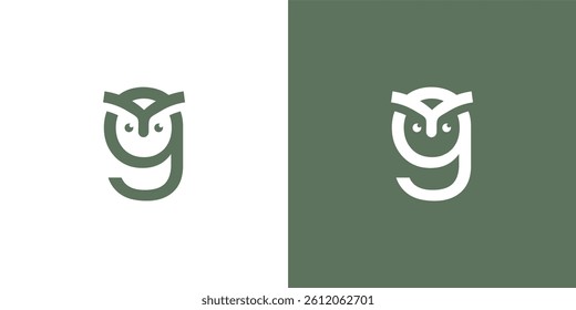 owl vector logo with leaf wings