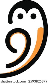 Owl vector logo with unified line design, minimalist and modern. Symbol of intelligence, insight and creativity, suitable for branding in education, technology and business.