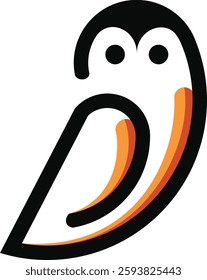 Owl vector logo with unified line design, minimalist and modern. Symbol of intelligence, insight and creativity, suitable for branding in education, technology and business.
