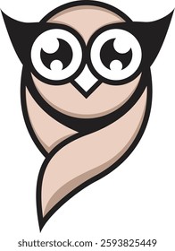 Owl vector logo with unified line design, minimalist and modern. Symbol of intelligence, insight and creativity, suitable for branding in education, technology and business.
