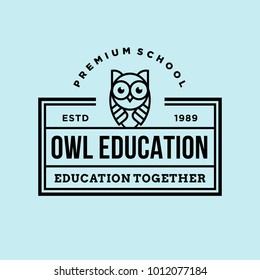 owl - vector logo/icon illustration label