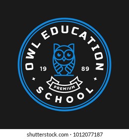 owl - vector logo/icon illustration label