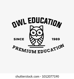 owl - vector logo/icon illustration label