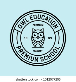 owl - vector logo/icon illustration label