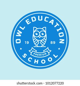 owl - vector logo/icon illustration label