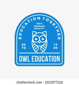 owl - vector logo/icon illustration label