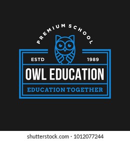 owl - vector logo/icon illustration label