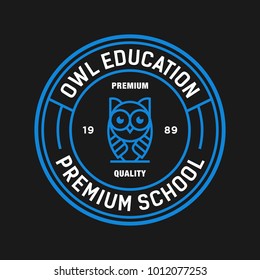 owl - vector logo/icon illustration label