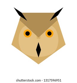 an owl vector made by pentagon shape