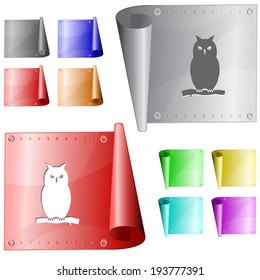 Owl. Vector metal surface.
