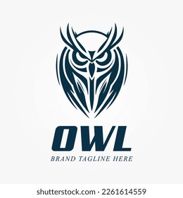 Logotipo mínimo de marca vectorial de búho 