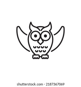 Owl vector Outline Icon Design illustration. Halloween Symbol on White background EPS 10 File