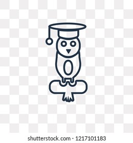 Owl vector outline icon isolated on transparent background, high quality linear Owl transparency concept can be used web and mobile