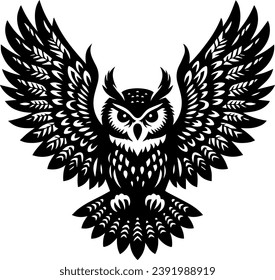 Owl Vector Silhouette, Cute Owl Silhouette