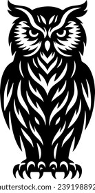 Owl Vector Silhouette, Cute Owl Silhouette