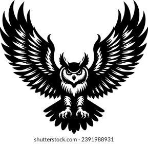 Owl Vector Silhouette, Cute Owl Silhouette