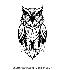 Owl Vector Silhouette, Cute Owl Silhouette